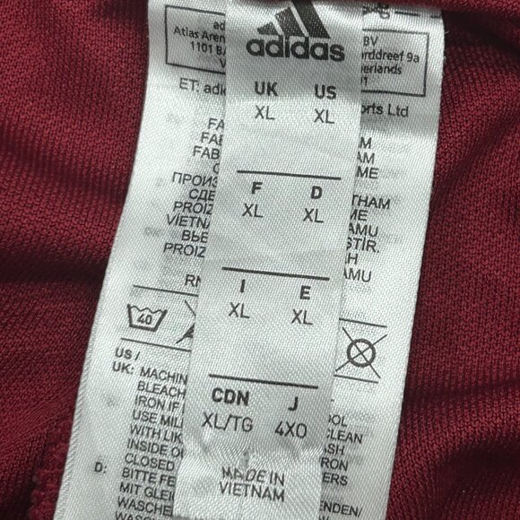 Adidas Vintage Red 3-Stripes Sporty Athletic Joggers Retro Track Pants Size XL - Picture 5 of 8